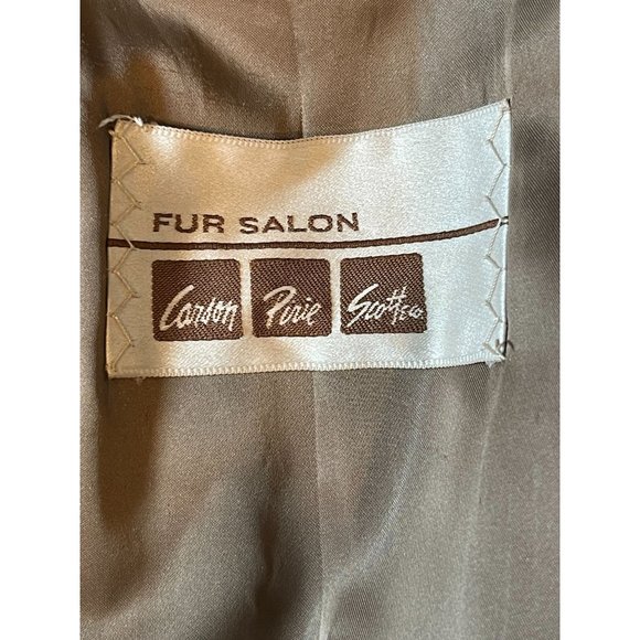 Fur Salon Womens Long Fur Coat Glossy Thick Canadian Beaver Rich Brown Size XL - Picture 5 of 6